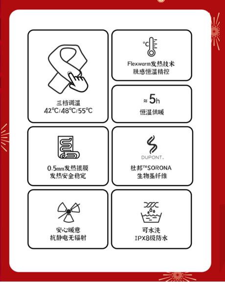 飞乐思智能发热围巾国潮款 商品图3