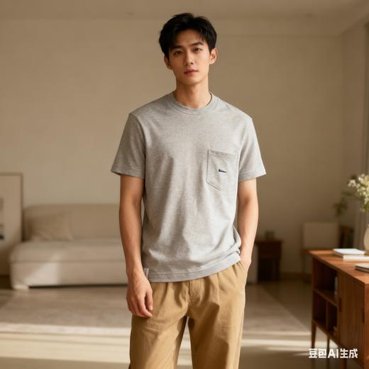 日系休闲重磅简约纯色纯棉T恤男女同款 商品图8