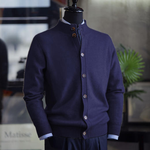 新款秋冬男士羊毛/羊绒混纺 立领/V领纽扣开衫毛衣 多色可选-不退不换 商品图3