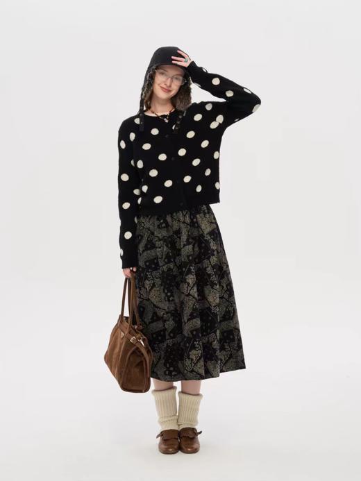 local tag/lt25awk18ab/两色波点提花毛衣开衫 商品图1