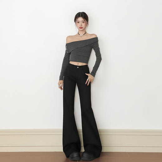 【加绒加厚】罗蒙女士冬款微喇牛仔裤休闲通勤时尚女长裤气质显瘦 商品图4