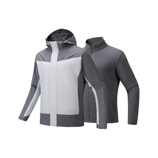 安踏三合一防泼水外套2025年冬男运动户外冲锋衣外套152547611 商品图1