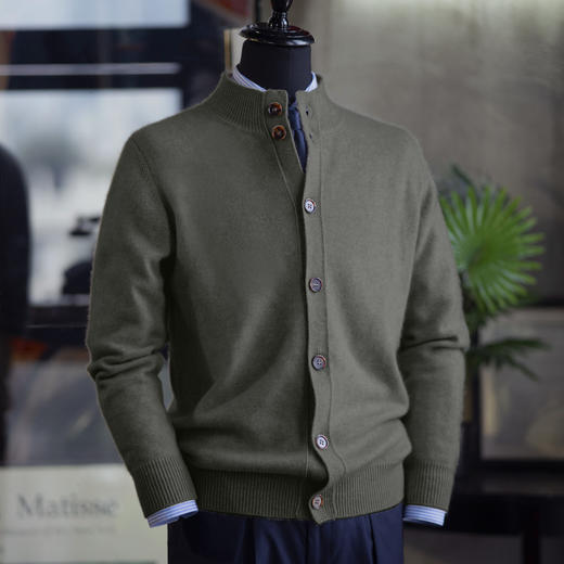 新款秋冬男士羊毛/羊绒混纺 立领/V领纽扣开衫毛衣 多色可选-不退不换 商品图2