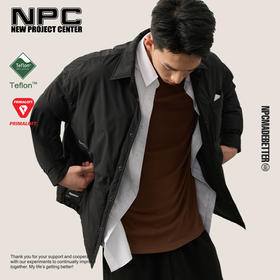 NPC潮牌特氟龙三防男士简约干练轻盈保暖夹克款棉衣NP48PJ31