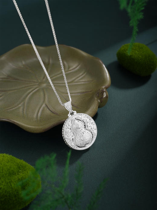 子佩集【福禄转运】S990银吊坠【YXYLDZ054】可转动葫芦花丝平安祥云（不含链）2510 商品图12