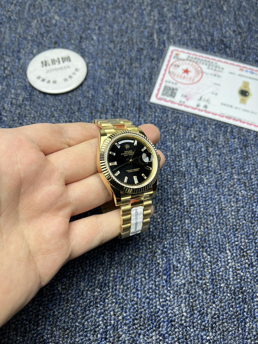 【贵重物品】高端定制 客订包真金款 QF配重版 重量180克+ 劳力士星期日历型系列 日志40mm 黑冰糖DD 商品图2