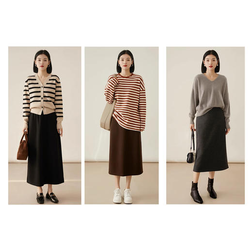 姹弥·Charming醋酸羊毛半身裙丨柔软亲肤 百搭显贵 遮肉藏胯 不挑身材 后开又设计优雅知性百搭 商品图9