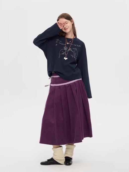 local tag/lt25awk25/紫色灯芯绒半裙 商品图2