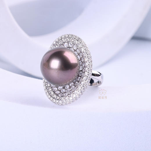 【一眼万年】黑珍珠镶钻戒指    ZZ12505035 商品图1