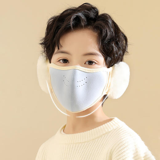 买一送一【秋冬保暖|暖暖护耳一体加绒口罩/无护耳两款可选】面料柔软亲肤，内里绒面细腻，毛绒一体护耳设计,锁温性能佳，透气孔设计可自由呼吸不憋闷，耳挂可调节，弹力不勒耳,适合多种脸型 商品图3