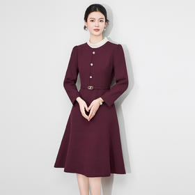 「高货wl」全新升级【铂金会员358/天猫479/差价121】(53239)洛诗琳法式通勤收腰连衣裙2025秋冬新款修身显瘦A字裙女