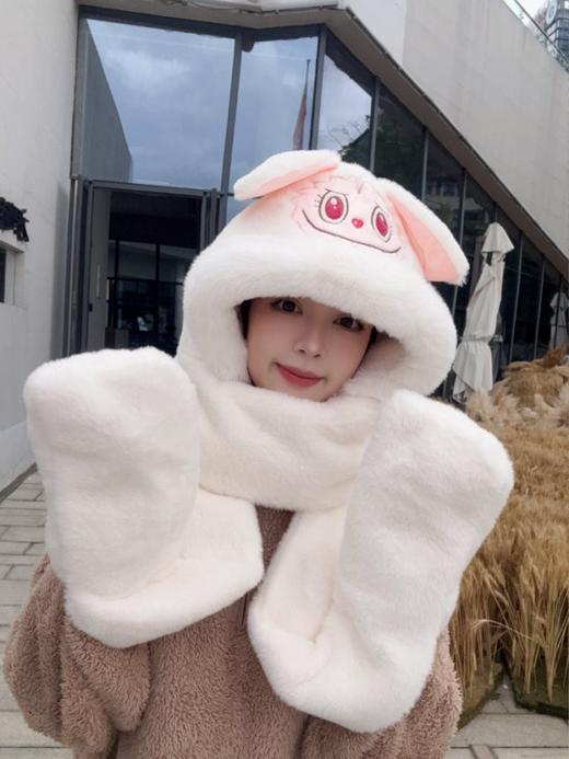 【YW】无忧购拉布布毛绒帽子围巾手套一体加绒加厚护耳保暖帽219（截单后7天发货) 商品图0