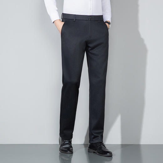 【莫代尔绵羊毛】罗蒙男士休闲裤加绒加厚保暖裤子磨毛内里舒适商务风通勤长裤 商品图3