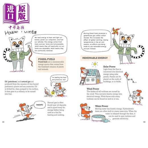 【中商原版】橘猫博士 4册 英文原版趣味知识漫画 如何在月球上行走+如何制作钻石+如何与海豚交谈+如何游走火山 爆笑科普读物 商品图2