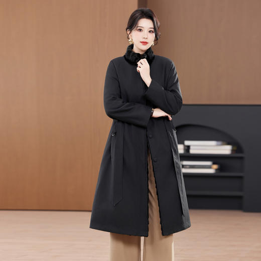 OSL 25813外套长款貂绒两面穿·加厚水貂皮毛一体大衣 商品图3