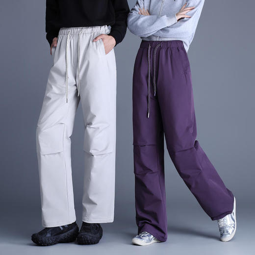 【鸭绒裤】罗蒙冬季保暖工装羽绒裤男女同款情侣户外直筒休闲抽绳长裤子 商品图9