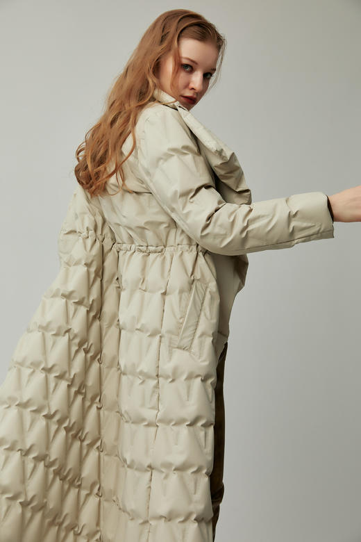 SAFICOO 优雅气质 宽松小A腰节通道设计羽绒服 商品图2