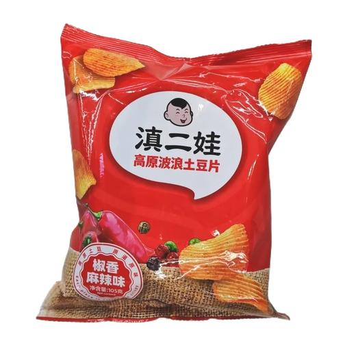 【超市】滇二娃高原波浪薯片椒香麻辣味 105 克105g 商品图0