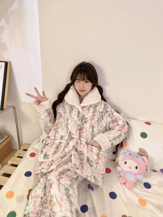 【GZ】无忧购超厚三层夹棉卡通加厚保暖法兰绒女士家居服套装（截单后7天发货) 商品图8