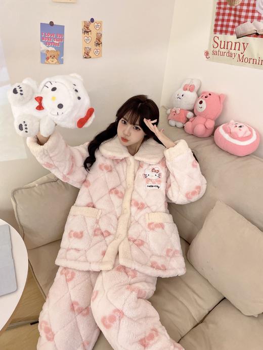 【GZ】无忧购超厚三层夹棉卡通加厚保暖法兰绒女士家居服套装（截单后7天发货) 商品图12