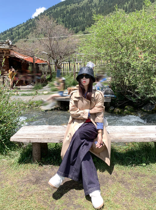 <曾小咸推荐> 现货秒杀！微信超特价！双排扣卡其色中长款风衣外套 日常329.99 立减150 秒杀179.99！藏蓝假两件格子针织衫秒杀79.99！ 商品图5