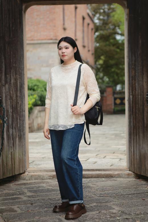 一周发货【版型非常好！牛仔老爹裤】后松紧腰，经典牛仔深蓝色系，百搭不挑人！宽松阔腿版型，显瘦显高一级棒，时尚休闲感拉满~ 商品图4