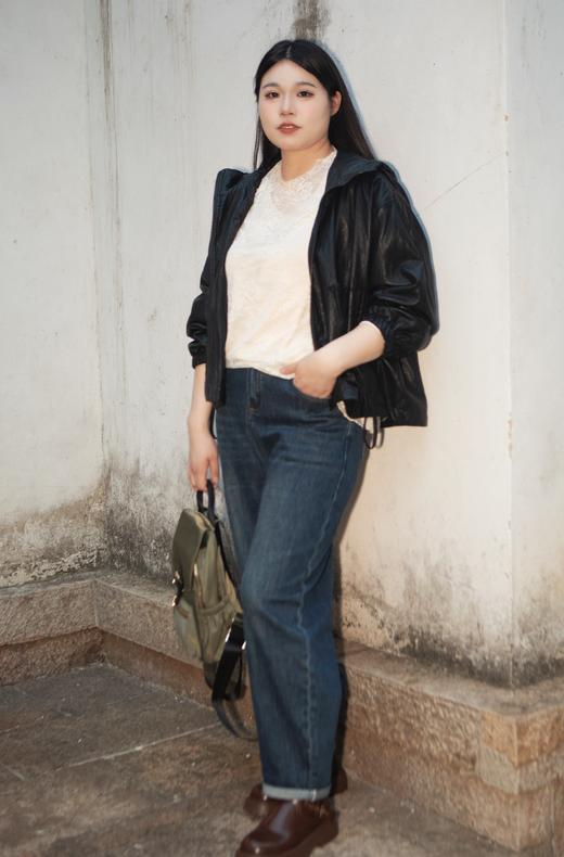 一周发货【秋冬款皮衣】衣长62，红棕色加绒款，90白鸭绒填充，绒子含量82.1%；L-XL 填充68克；2XL-3XL填充83克；4XL-5XL填充88克。黑色不加绒款，宽松短款皮夹克皮衣外套，环保皮 商品图4