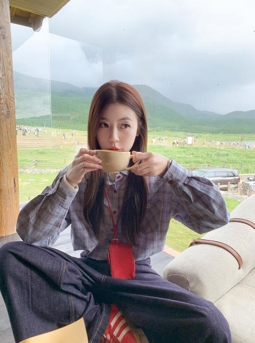 【149元任选2件】现货！复古格纹拼色格子衬衫防晒外套 商品图7