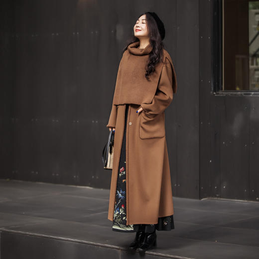 【林栖设计小店】绵羊毛双面呢外套披肩美拉德高级感2025秋冬新款大衣女1954073 商品图10