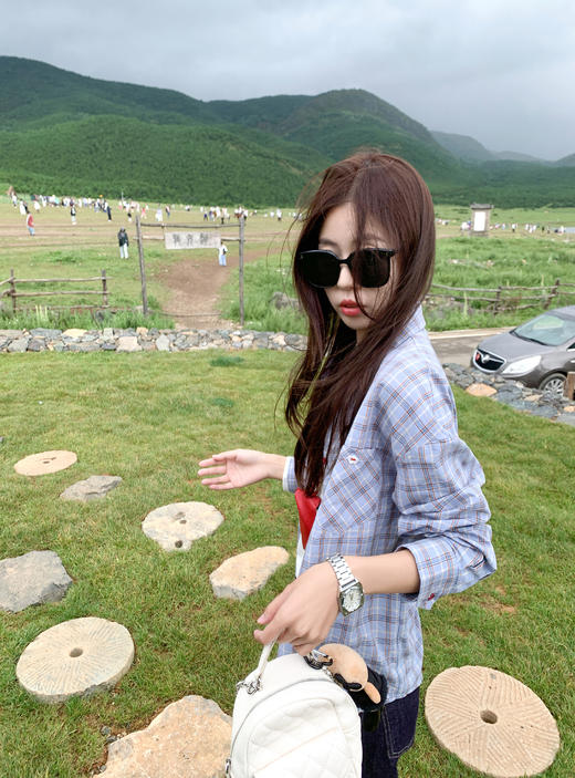 【149元任选2件】现货！复古格纹拼色格子衬衫防晒外套 商品图8