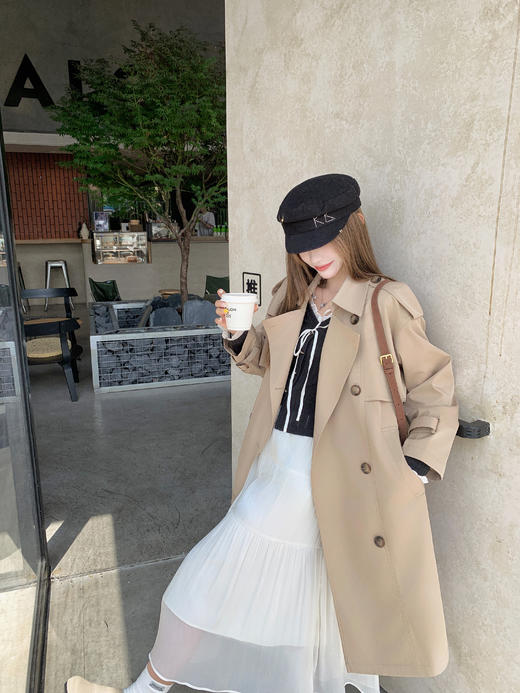 <曾小咸推荐> 现货秒杀！微信超特价！双排扣卡其色中长款风衣外套 日常329.99 立减150 秒杀179.99！藏蓝假两件格子针织衫秒杀79.99！ 商品图13