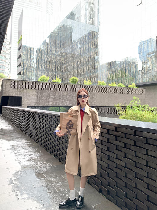 <曾小咸推荐> 现货秒杀！微信超特价！双排扣卡其色中长款风衣外套 日常329.99 立减150 秒杀179.99！藏蓝假两件格子针织衫秒杀79.99！ 商品图10