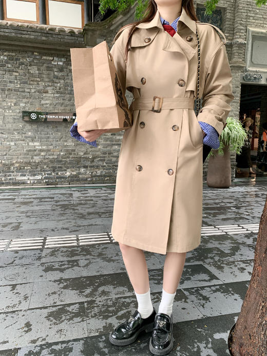 <曾小咸推荐> 现货秒杀！微信超特价！双排扣卡其色中长款风衣外套 日常329.99 立减150 秒杀179.99！藏蓝假两件格子针织衫秒杀79.99！ 商品图14