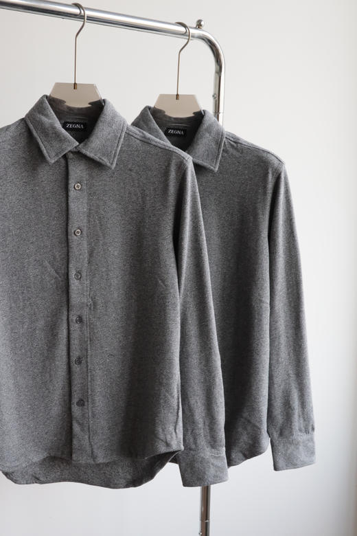 杰尼 厚双纱平纹面料面料针织衬衫 CS233 商品图3