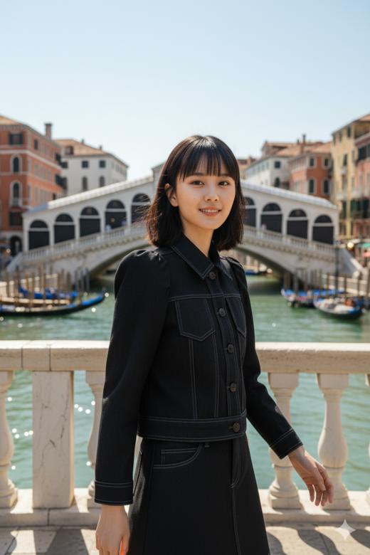 设计荷叶摆撞明线短半裙 商品图0