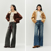 森马牛仔裤女冬腰带抓绒宽松喇叭裤做旧2025新款高街港风街头长裤 商品缩略图4