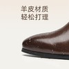 信诺粗跟妈妈靴子羊皮短靴女2025冬季新款加绒保暖皮鞋中老年棉鞋X5M150-228 商品缩略图1