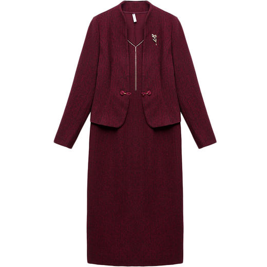 QYM 54C2526-Y小香风套装连衣裙妈妈礼服裙两件套 商品图4