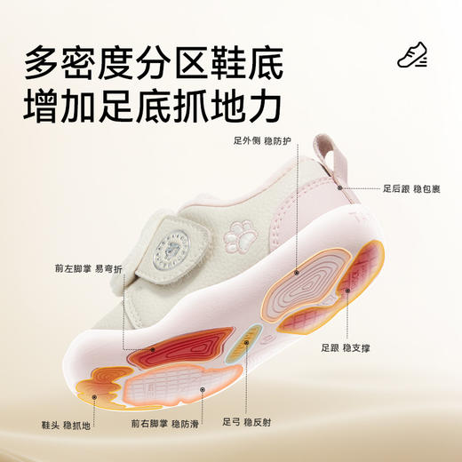 泰兰尼斯101冬季新款步前鞋男宝宝牛皮婴儿鞋加绒保暖女童赤足鞋T24B5D6665 商品图4