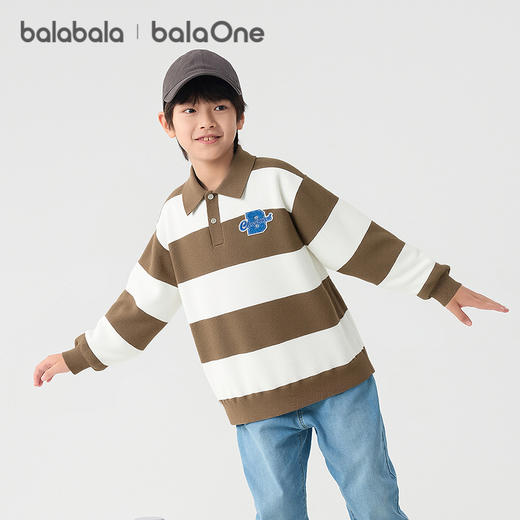 巴拉巴拉balaOne童装儿童毛衣男童2025秋季新款毛衫女童撞色条纹 商品图2
