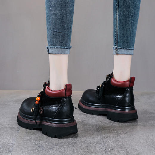 YR 2899复古马丁靴增高休闲及踝短靴工装靴 商品图4