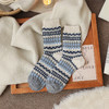【爆款！一次抢4双巨划算！】费尔岛袜子 女冬天加厚保暖中筒袜 复古名族风菱格堆堆袜 勃肯鞋长袜 商品缩略图8