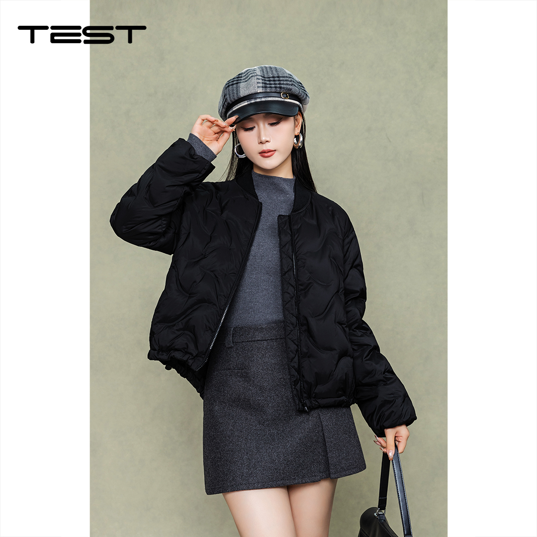 冬上新时尚菱格纹保暖显瘦百搭羽绒服2254062