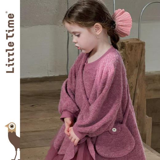 littletime女童连衣裙2025秋冬新款儿童毛织网纱公主裙女宝宝裙子 商品图4