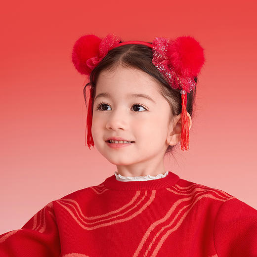 【balaOne】巴拉巴拉儿童饰品女童发箍2025年新款冬装小童国风喜 商品图3