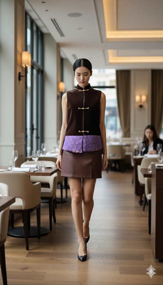 新中式两面可穿拼色马甲 商品图1