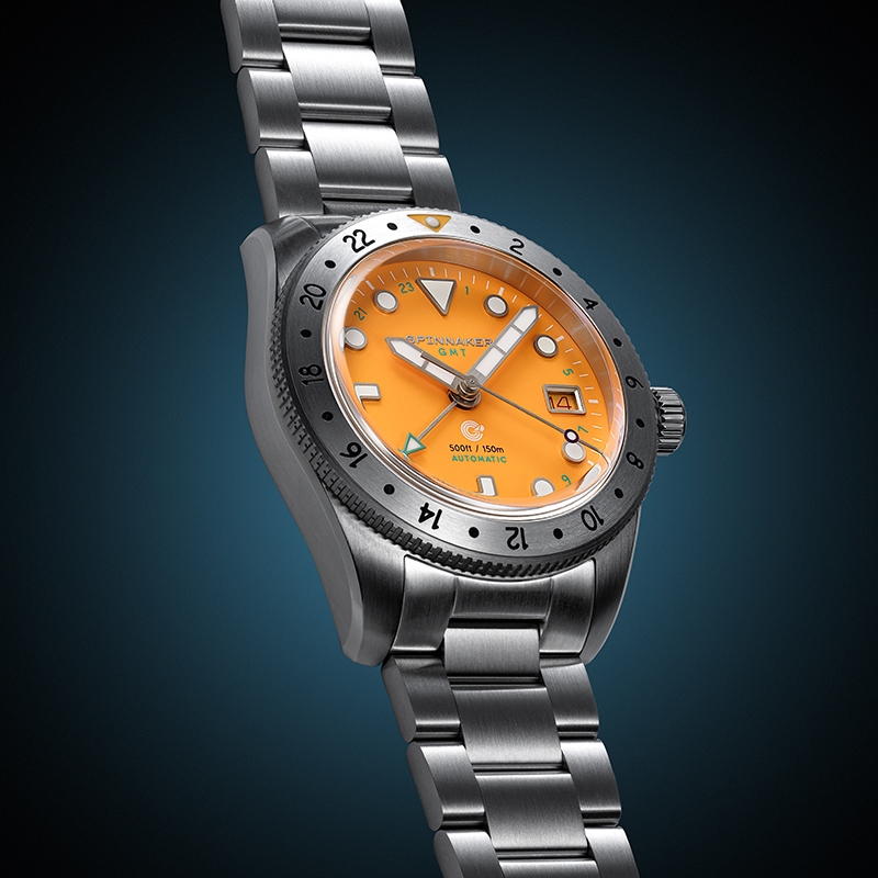 SPINNAKER三角帆39毫米复古GMT两地时自动机械手表5157夜光防水