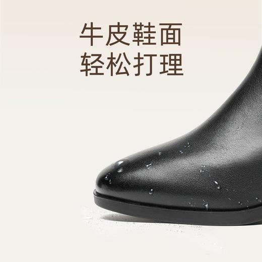 信诺真皮妈妈短靴粗跟靴子女2025冬季新款中老年加绒保暖棉鞋皮鞋5M519-13D 商品图2