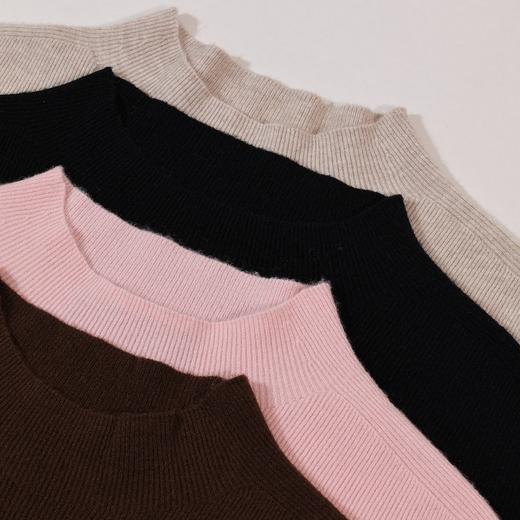 半身缘女装 秋季修身一体纺织半高领羊毛衫253113M01240058 商品图4