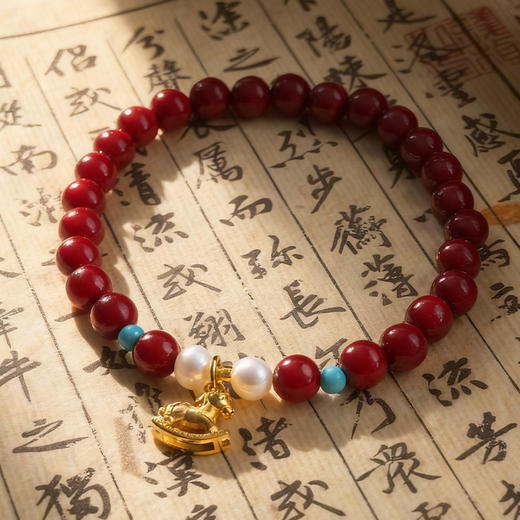 BAOFANDI宝梵迪2025新款小众设计新中式马上有qian国风朱砂手串BF 商品图6